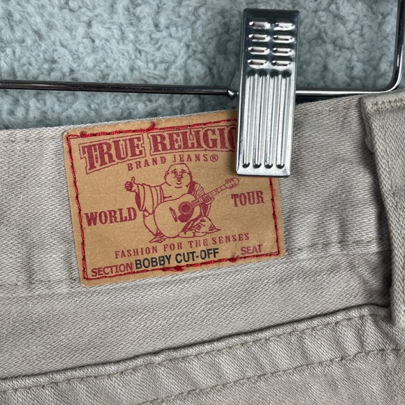 TRUE RELIGION Bobby Cut Off Shorts Womens 25 (26x2) Brown Pockets Comfort Denim - Picture 13 of 13